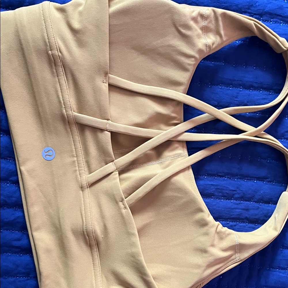 lululemon athletica Strappy Sports Bra in Light Tan